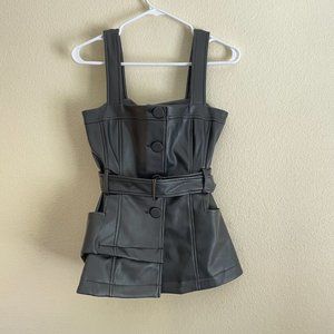 Mare Mare Black Faux Leather Top, Size S - NWT